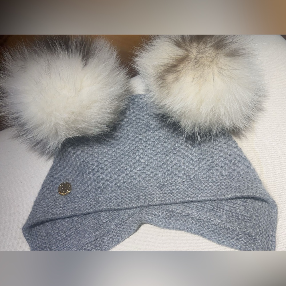 Petite Maison Grey Cashmere Bonnet  12months-24months